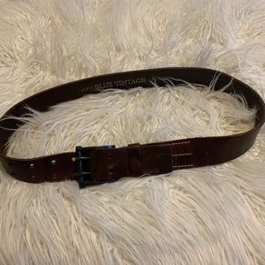 Blue Vintage brown leather belt